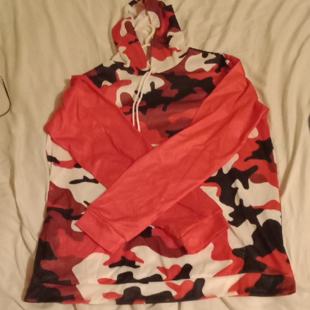 Red Camouflage Hoodie